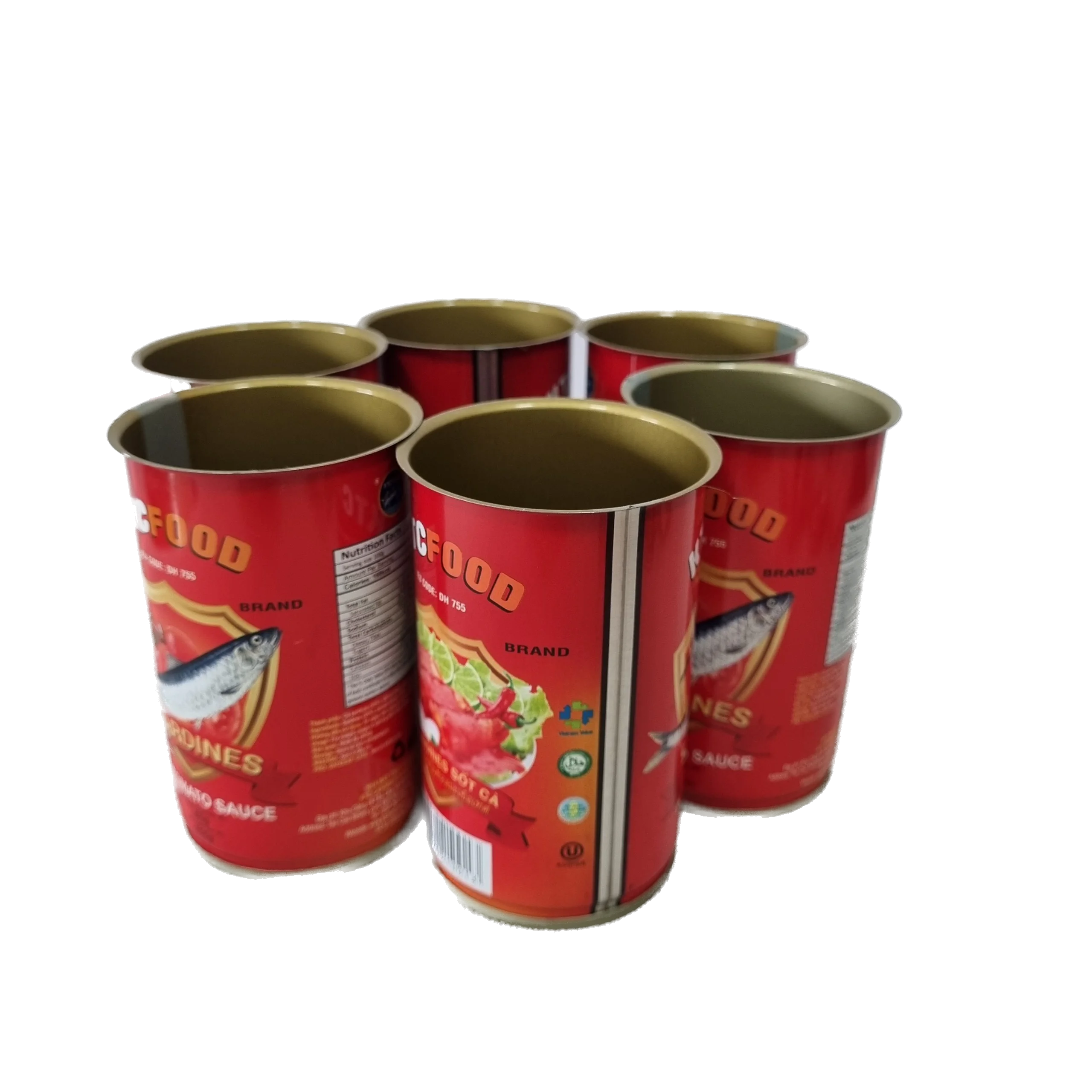 Factory produce high quality custom container metal box 160g sardine in tomato packaging with easy open top
