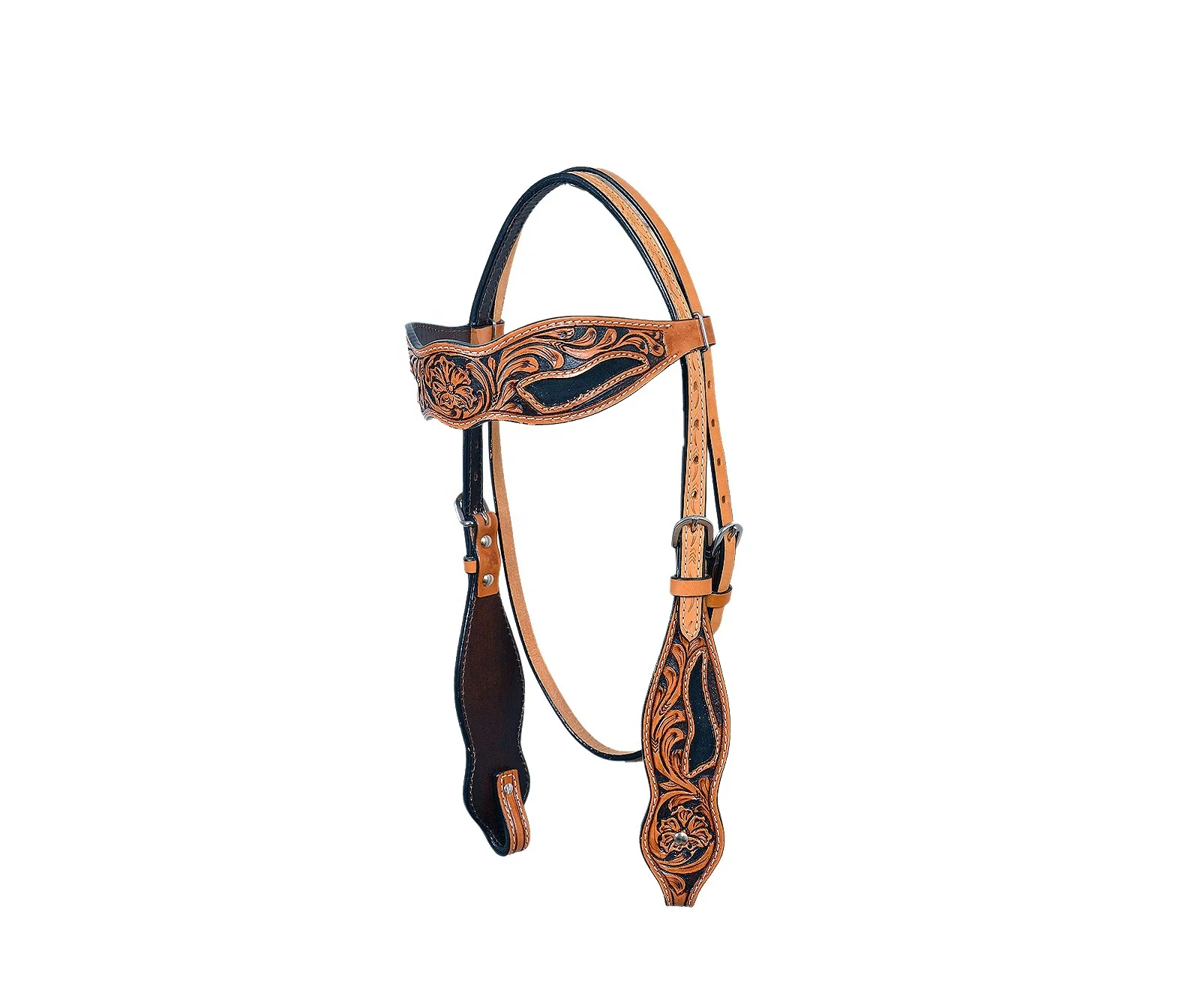 Genuine Leather Chestnut Western Horse Bridles & Headstalls