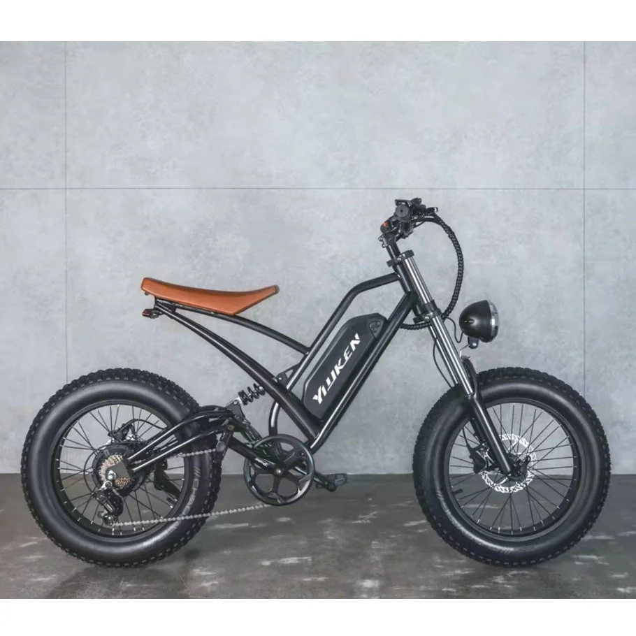 Электрический велосипед Dirtbike перезаряжаемый Подседельный штырь в стиле ретро для езды на велосипеде с толстыми шинами мужчин горных велосипедов