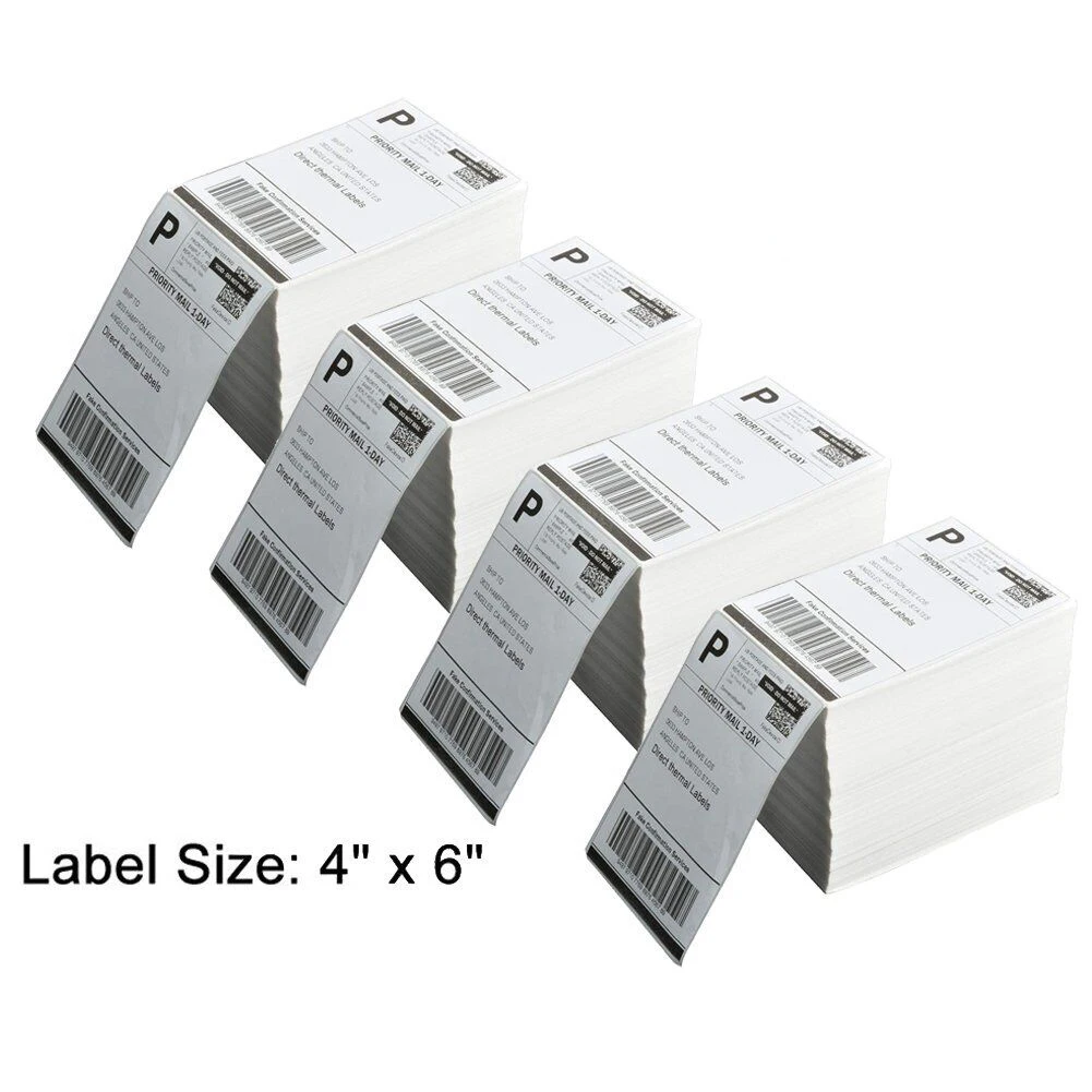 Wholesale Blank 4 X 6 Direct Waybill Sticker A6 Fanfold Thermal Printer Sticker Folding Shipping Labels with Perforations