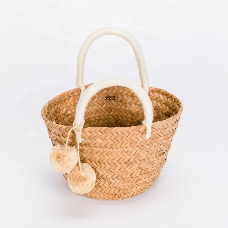 New Design Style High sense of woven summer Leisure bag Woven Straw Beach Mini Bag Handbag Basket For Girls