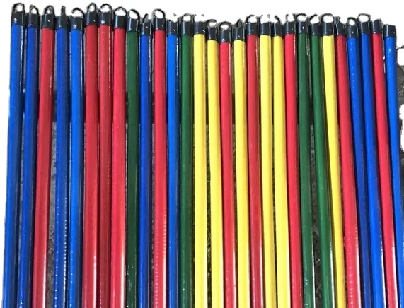 Color PVC coated broom handle wooden mop stick Eucalyptus wood broom and dustpan palm broom stick escoba esponja de limpieza