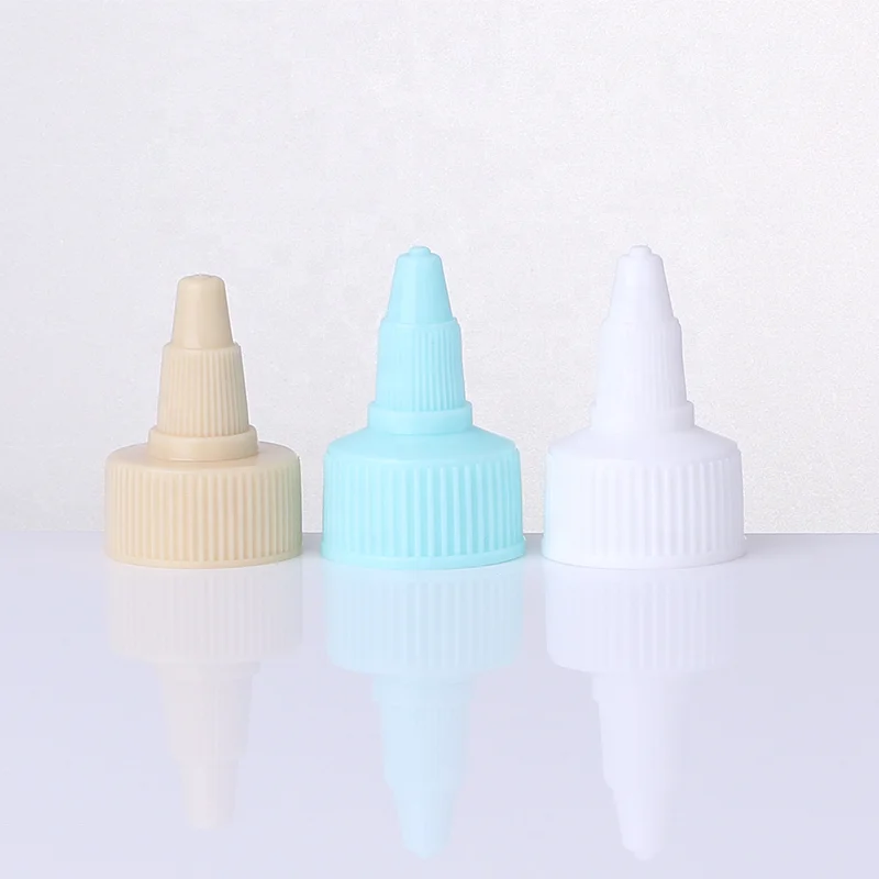Customized Twist Off Dispensing Screw Bottle Cap Long Thin Tip Cap 28mm 24mm Twist Lock Cap Plastic for Hair Dye Squeeze Bottle