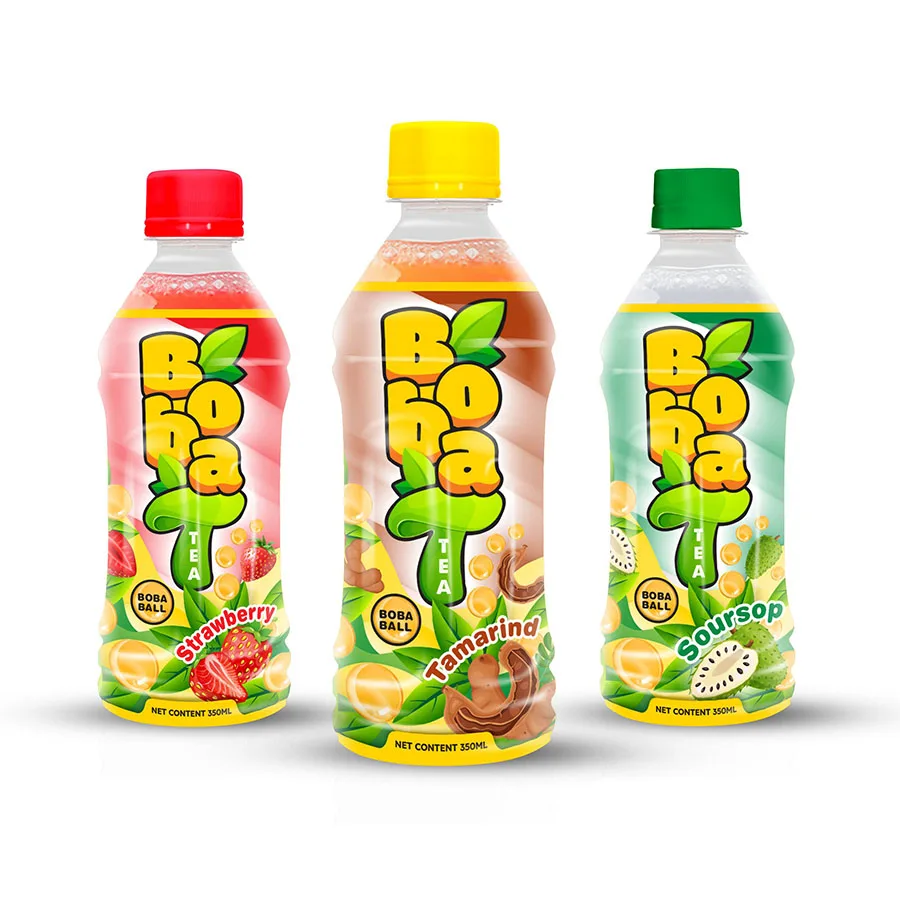 Новые безалкогольные напитки Nico Boba чай с соком тамаринда жемчуг 350 мл бутылка для домашних животных Халяль OEM/ODM производитель напитков оптом