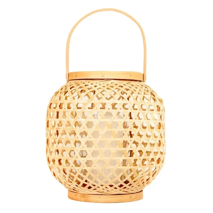 Hot Sale Vintage Bamboo Lanterns Handmade Metal Candlestick Holders with Customized Print for Wedding Decor