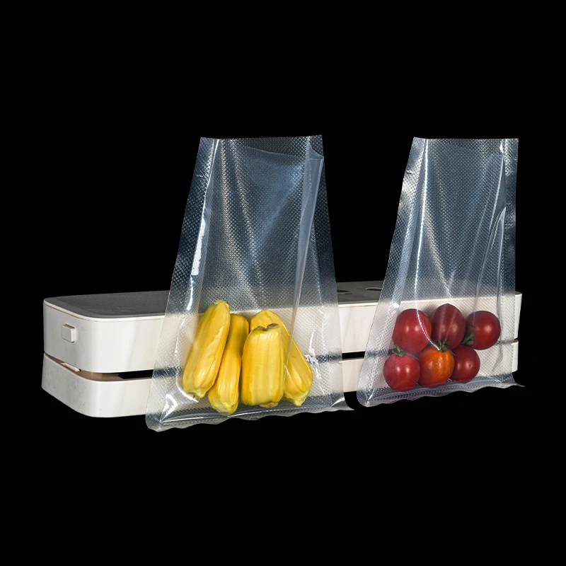 Food Vacuum Bag Food 3 Sides Sealed Food Vacuum Rolls Textured Embossed Vacuum Bag
