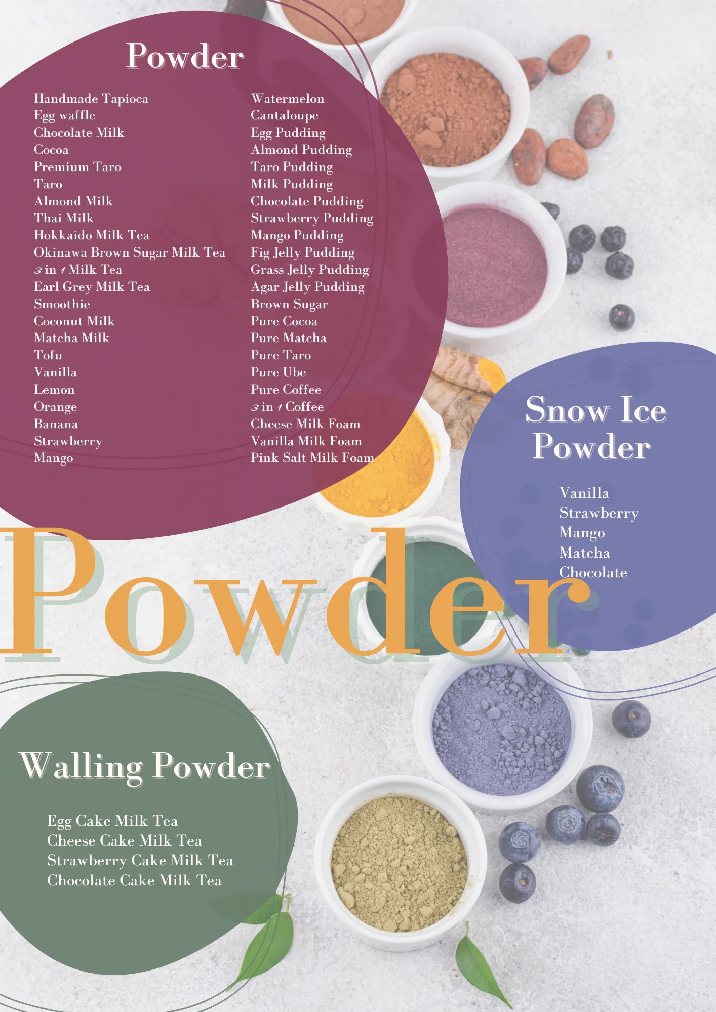 Bosmos_ Chocolate Walling Powder 1kg- Best Taiwan Bubble Tea Supplier, Chocolate Walling Powder