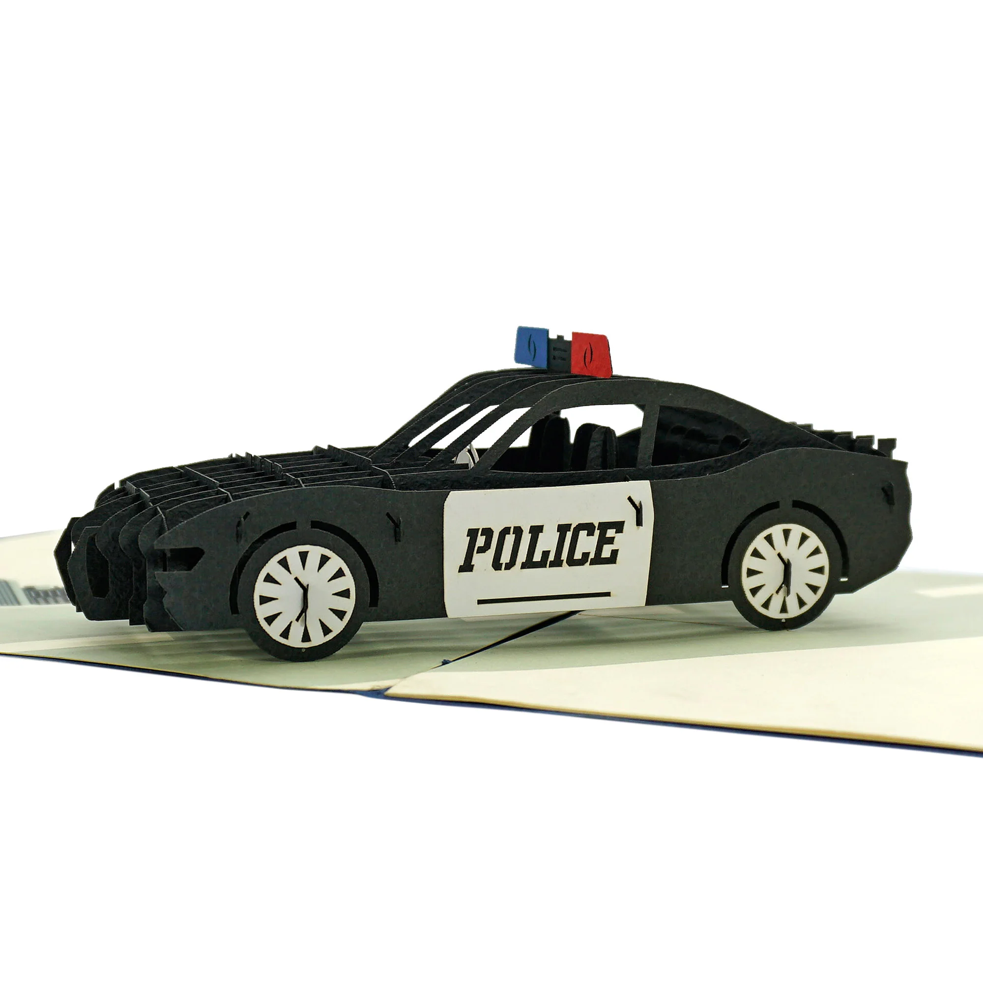Custom Manufacturer police car 3D pop up model for greeting card for OEM/ODM gift shop