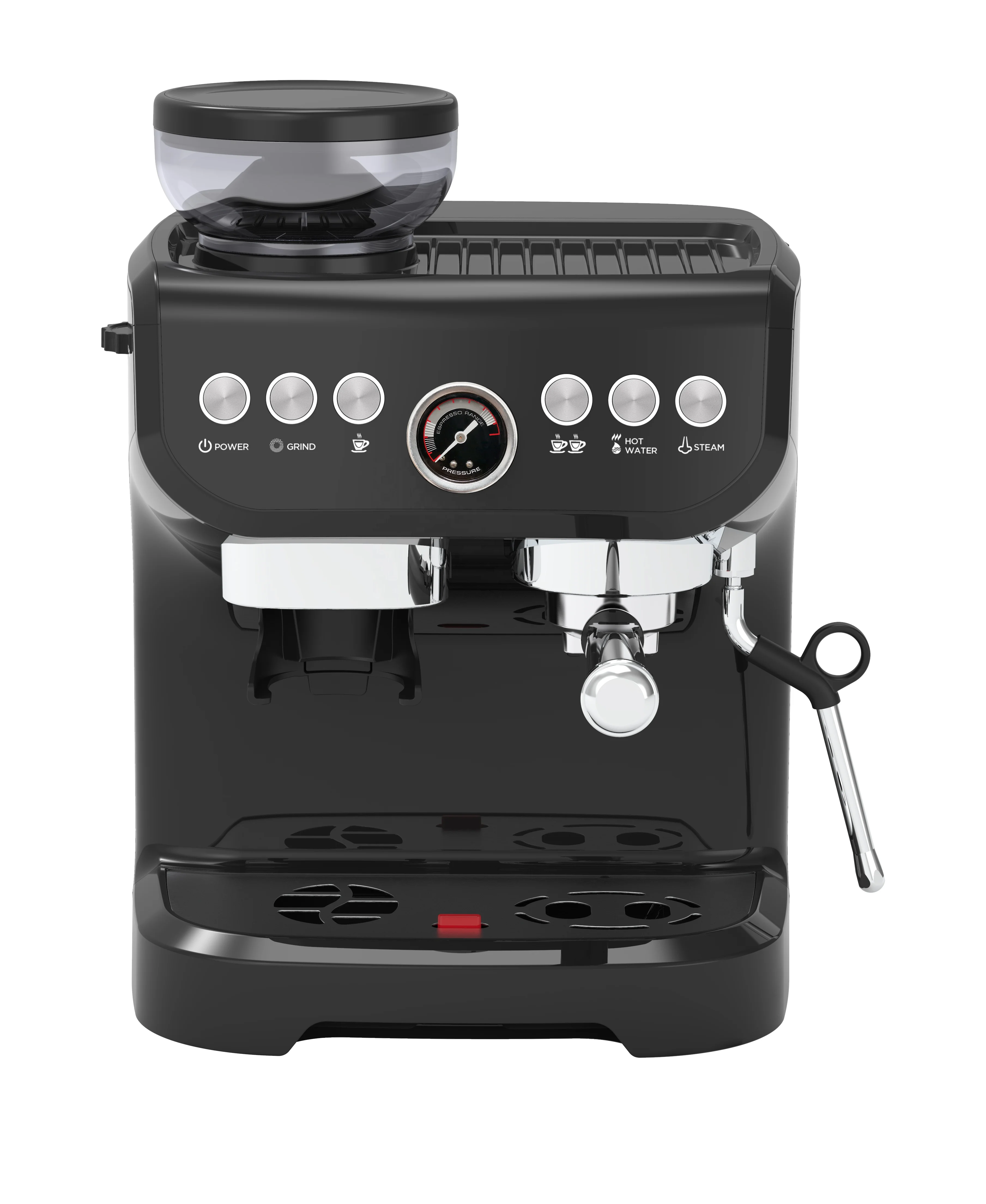 Household Espresso Coffee Machine Grinding Integrated Machine Semi-Auto Cappuccino Coffee Machine wirh Milk Foam