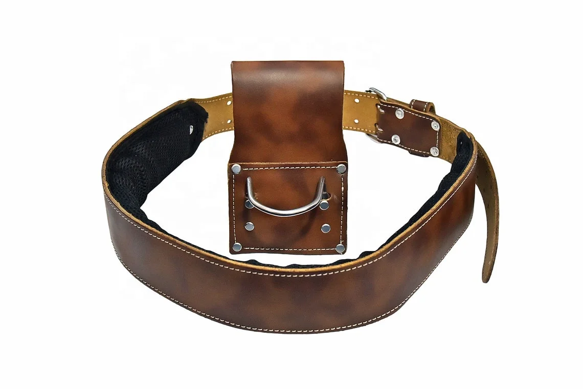 Customized Premium Genuine Leather Carpenter Tool Belt Combo Tool Pouch Carpenter Rig Holder Work Organizer Leather Tool Belt