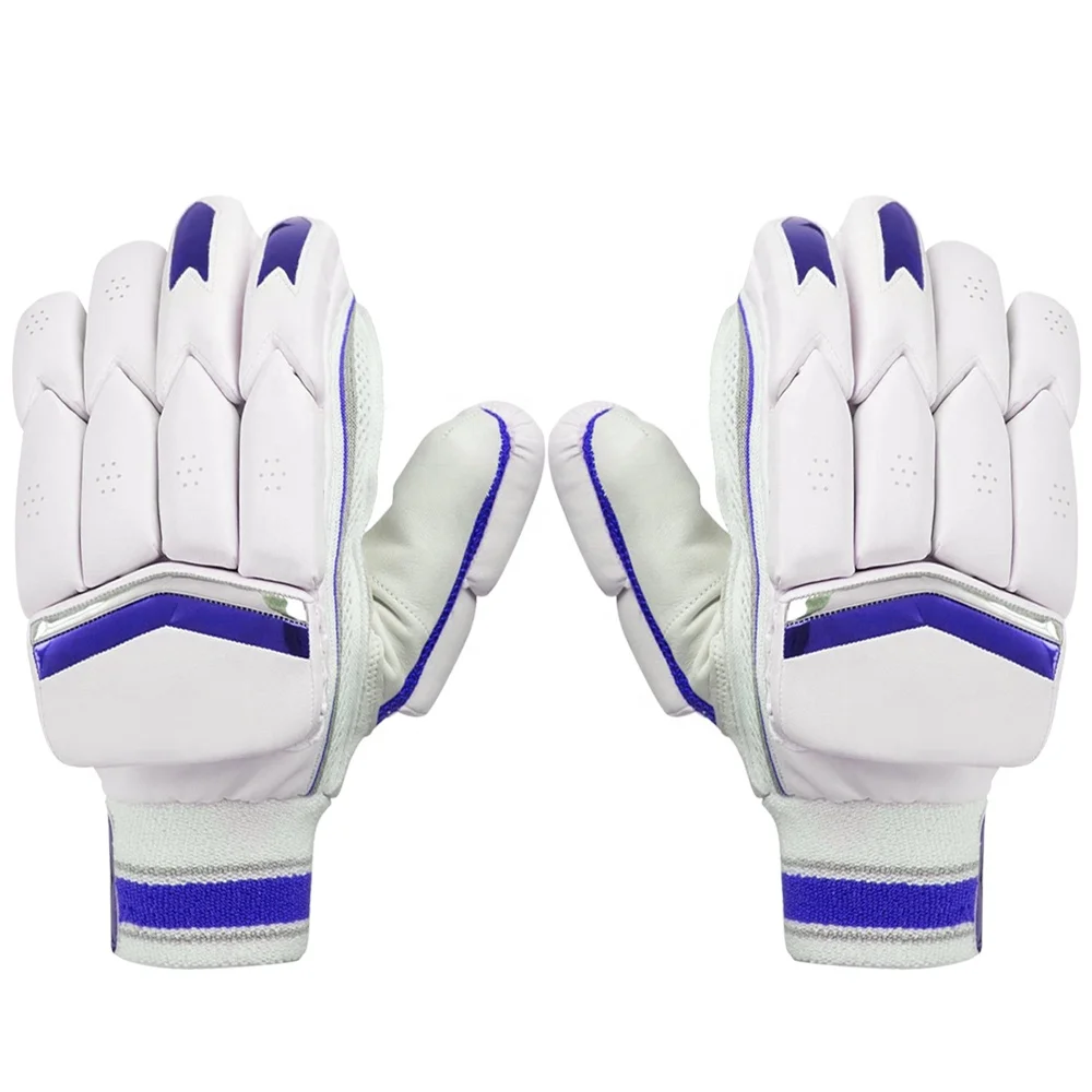 CRICKET BATTING GLOVES PLAIN BLACK & WHITE LIMITED ADDITION (MENS RIGHT HAND)