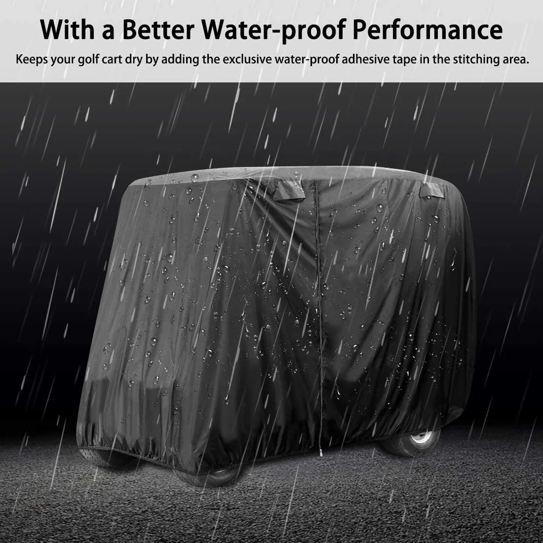 Outdoor Waterproof Sunproof Dust - Proof Golf Cart Seat Rain Cover 600D