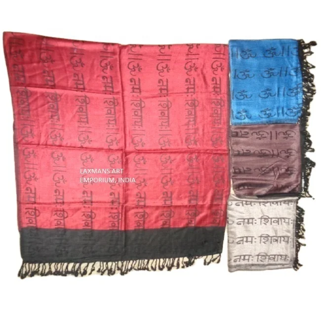 shiva mantra viscose scarves shawls stoles viscose scarves viscose mantra shawls wholesale from india