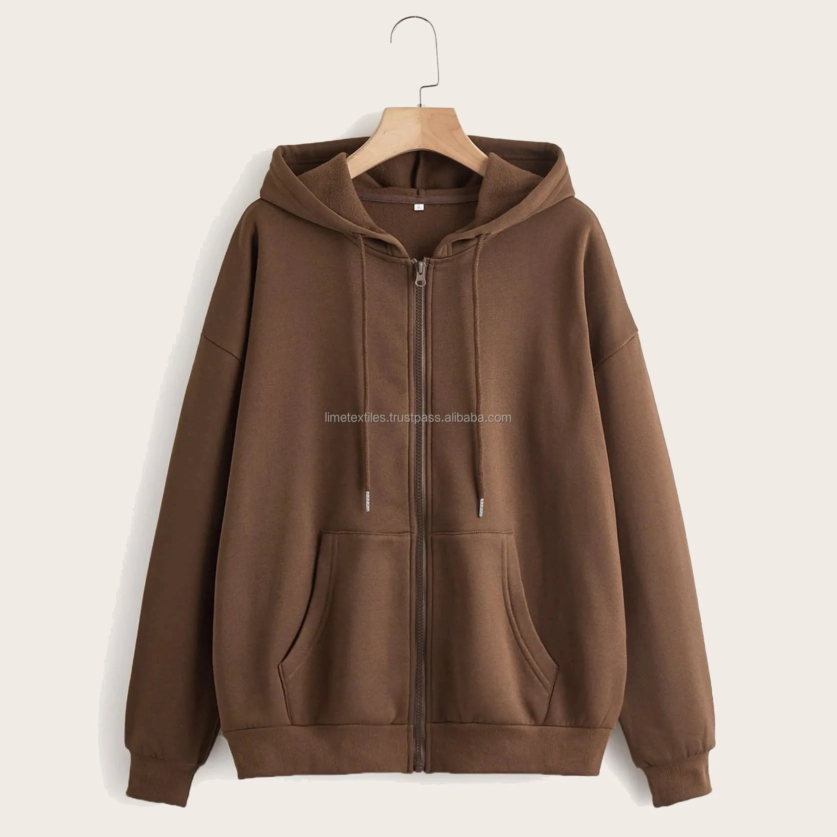 High Quality Casual Oversized Vintage Loose Washed custom printed and embroidered Thickened Fleece Basic zipper Hoodie For Man