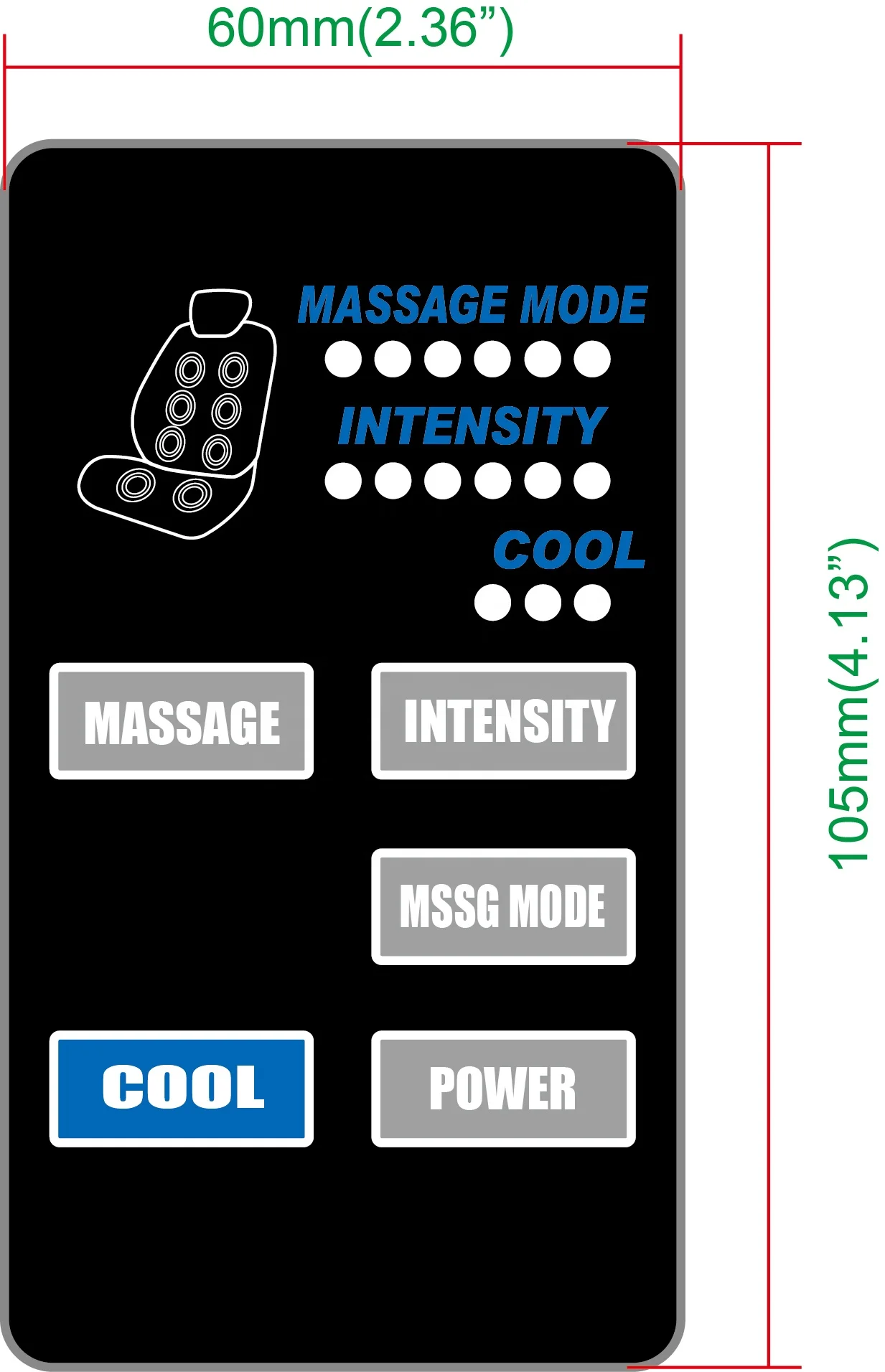 Embedded / Handheld controller luxury seat massage device | vibrator / cool function | for car/SUV/BUS/business class seat/sofa