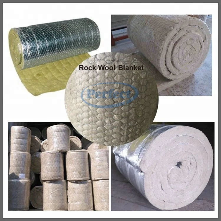 Industry Furnace High pure rock wool blanket thermal insulation rock wool felt roll for roof insulation