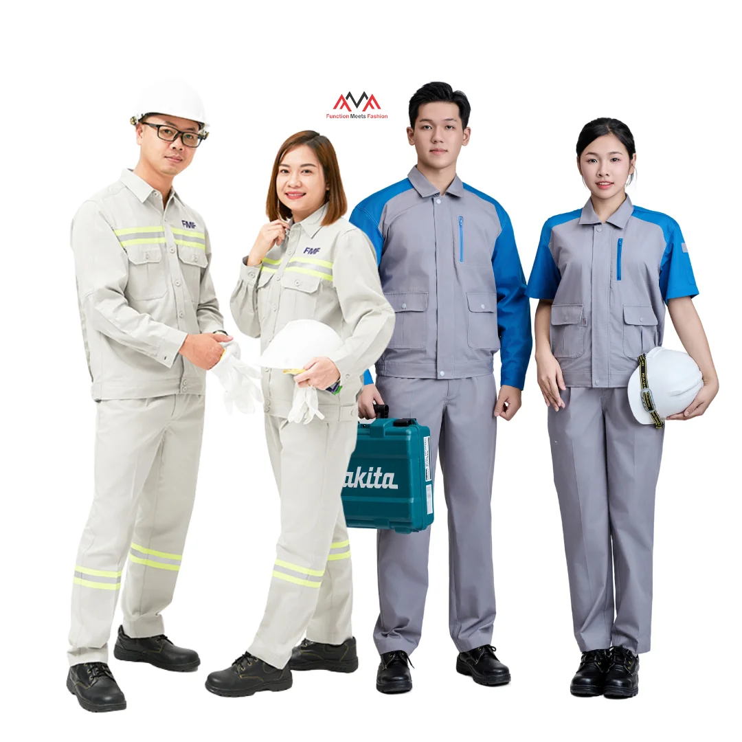 HIGH QUALITY set workwear uniform workers farm oil/forest/gar clothes breathable car wash short/long sleeves - LOW MOQ - OEM/ODM