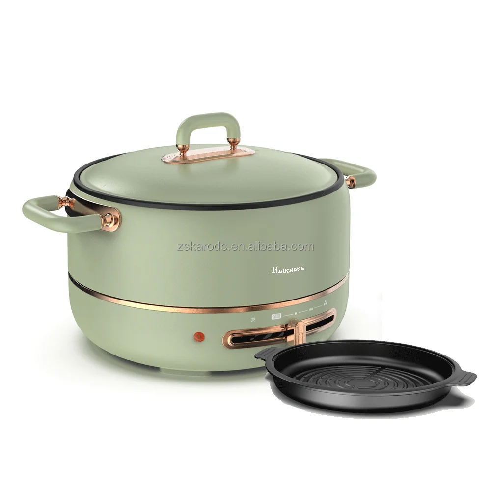 Special Design Widely Used Electric mini Hot pot cooker with Frying Pan soup rice cooker