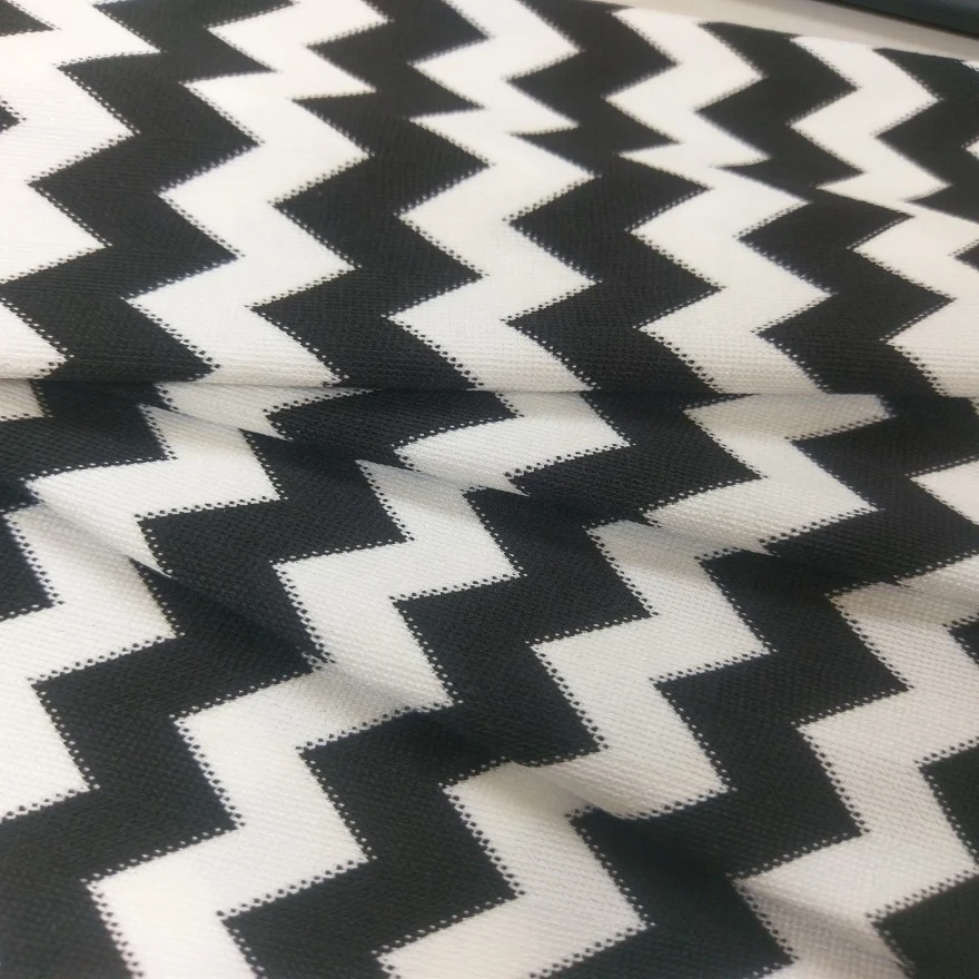 Warp knit fabric sawteeth stripe polyester nylon blend jacquard fabric for swimwear #TJNT-2024