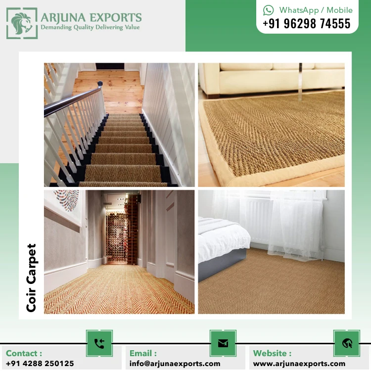 Leading Manufacturer of Eco Friendly and Bio Degradable Coir Fiber Natural Carpet Roll for Bulk Buyers