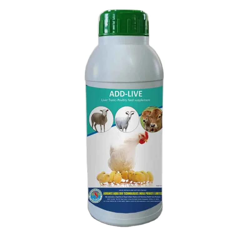 ADD LIVE (Liquid) is a general protective tonic for poultry birds, preventing fatty livers, improving egg production, fertility.