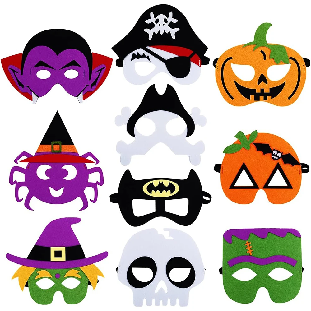 Custom Props Cartoon halloween felt and elastic superhero masks party face mask for kids
