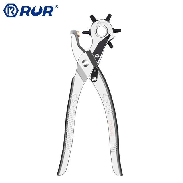 9 inch leather hole punch heavy duty hand pliers belt holes 6 size puncher tool leather hole punch
