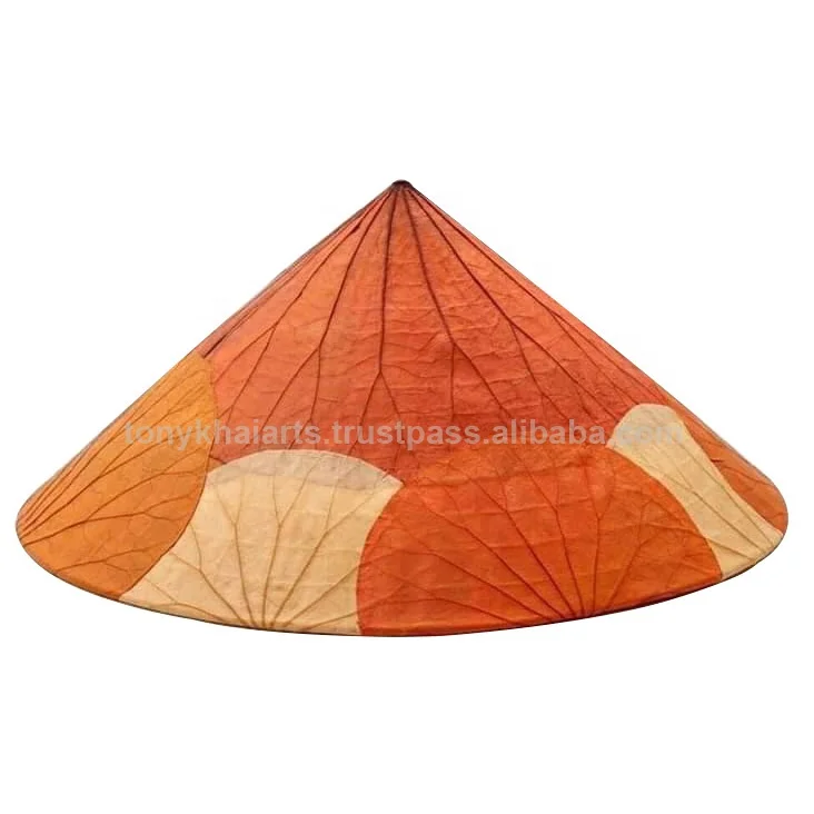 Head Wearing  Decoration Lotus Bamboo and Palm Leaf Colorful Conical Hat Made in Vietnam Use for Decoration and Daily c
