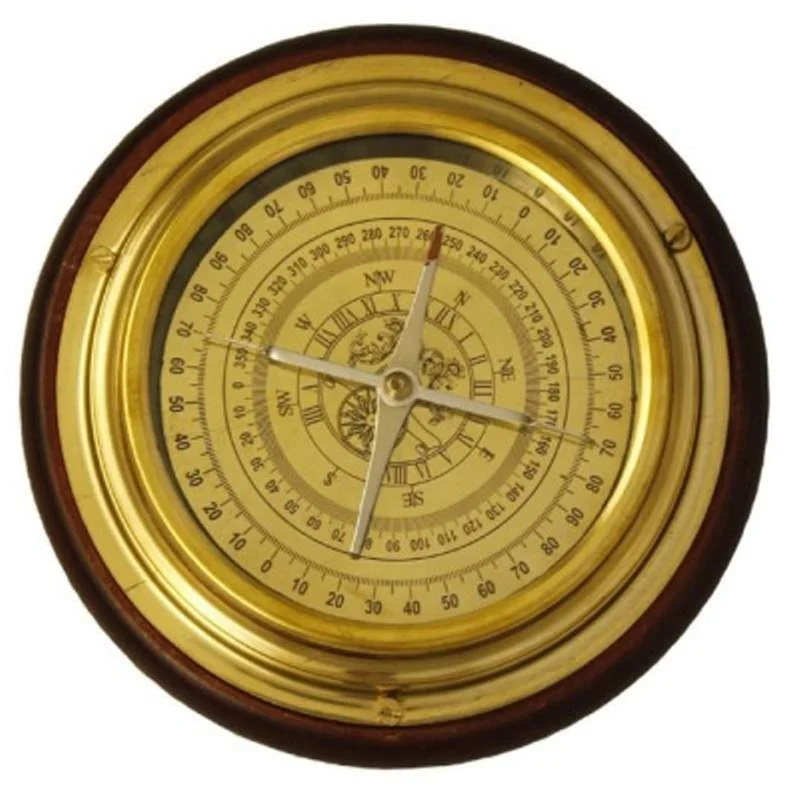 Vintage Type Compass, Antiqued Compass, Ship Compass, Desktop Compass in Wood or Leather Box for Office Home Gift with Logo