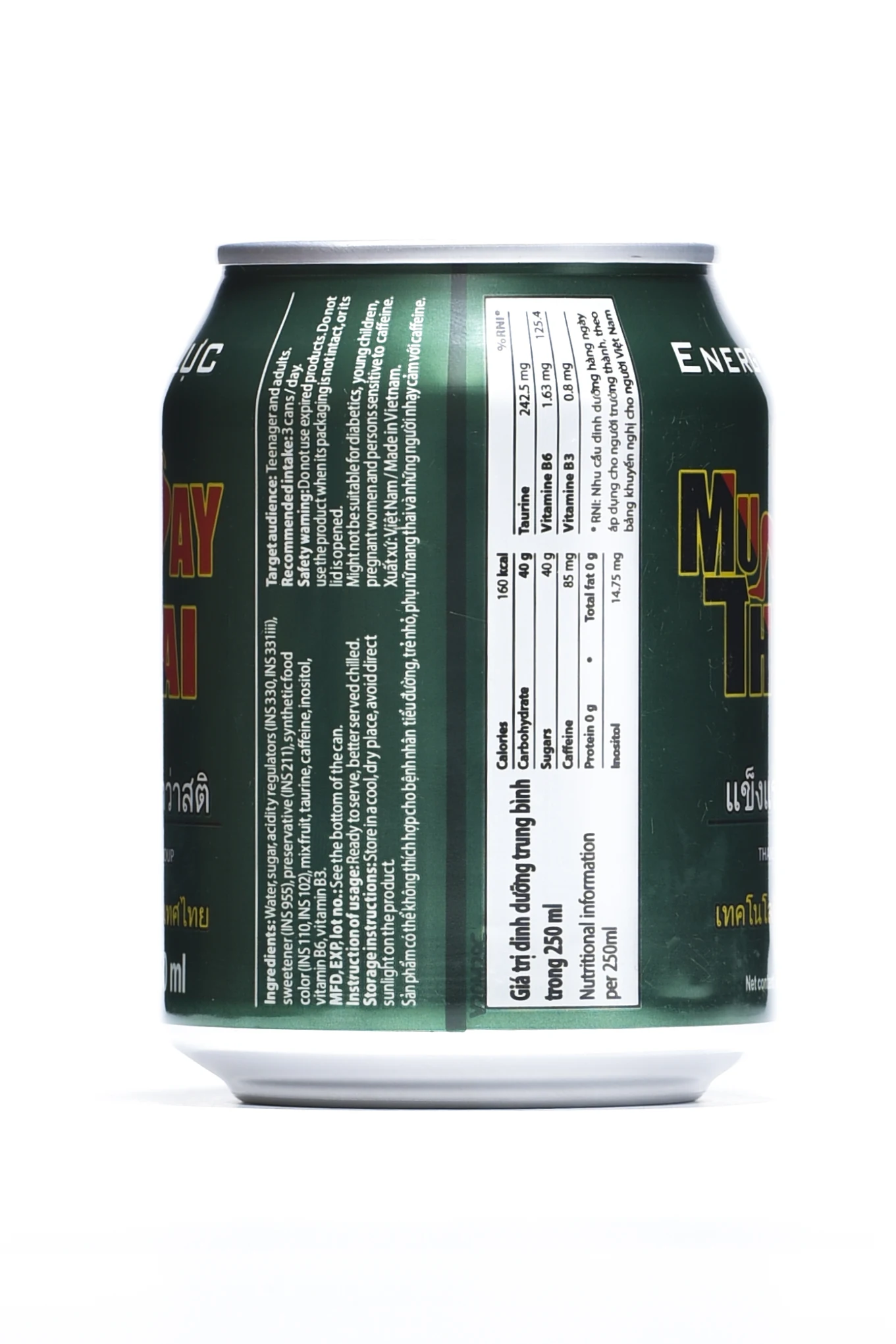 Оптовая продажа напитки энергетический напиток Muay Thai желтого цвета 24 месяца самостоятельной жизни Сертификат ISO бренд Thaicom Вьетнам