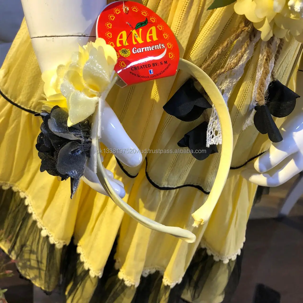 amazing design new style fancy design dress sequence design koti frock with fancy hairband