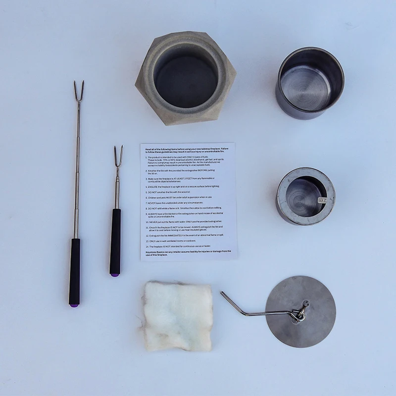 High Quality Table Top Fire Pit Bowl Factory Fireplaces Cement Fire Bowl Indoor Tabletop Concrete Fire Pit