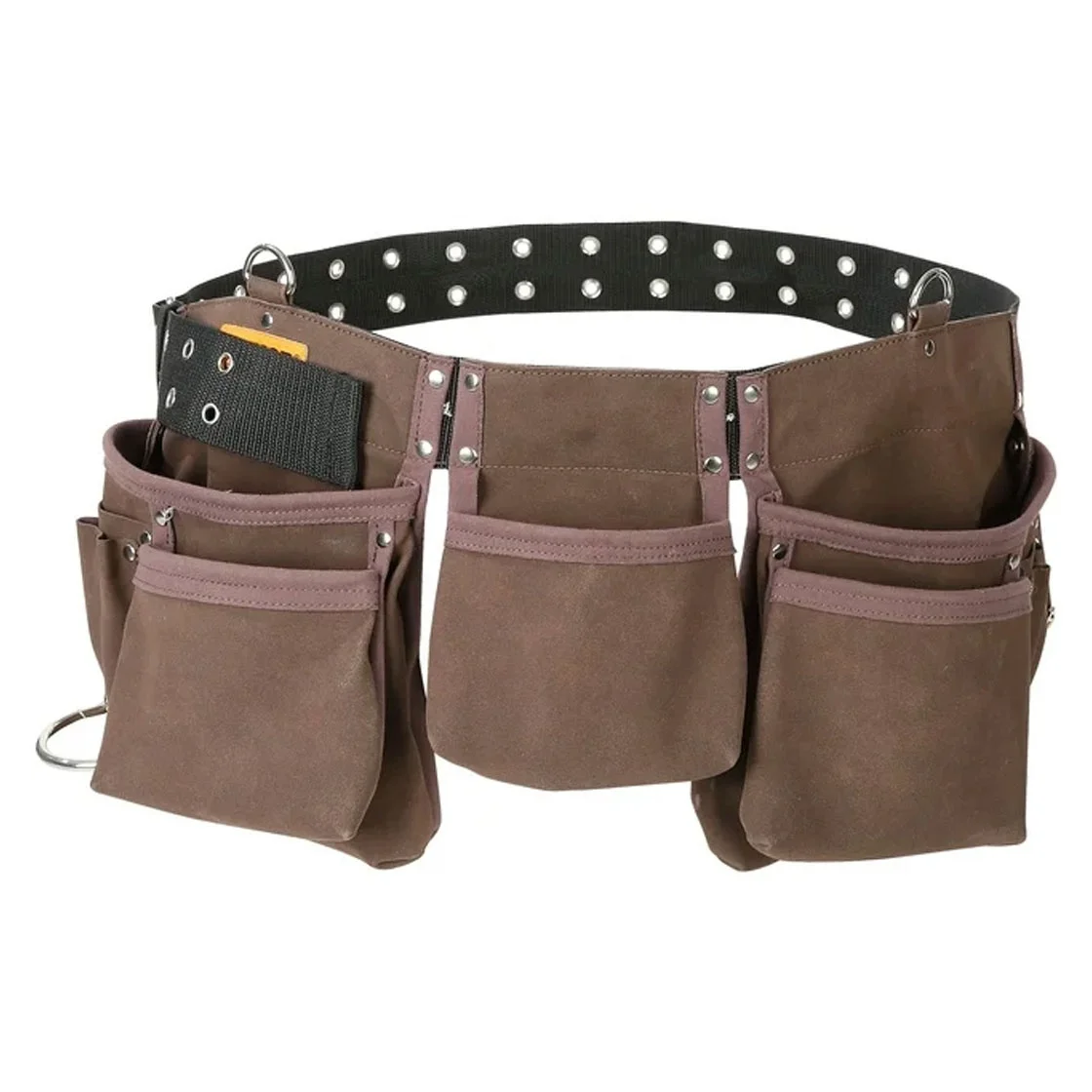 Best Carpenters Tool belt 11 Pockets Suede Leather Tool Belt Portable Adjustable Washable Polyester Waist electrician Tool Bags