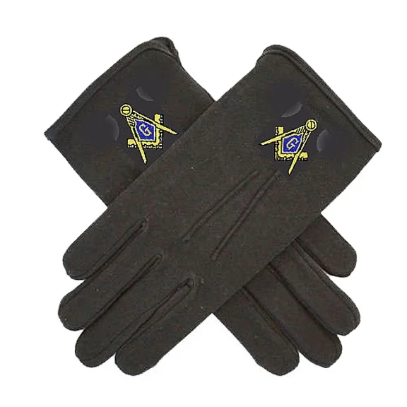 BLACK LEATHER MASONIC REGALIA-MASONIC SOFT PLAIN WHITE LEATHER GLOVES (MED/LARGE/XLARGE)