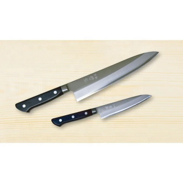 Renowned Aogami Steel Kithen Knife Traditional Bunka Hotyo Ergonomic Wood Handle K-951 Tetsuhiro Aogami Steel 2 Santoku 170 mm