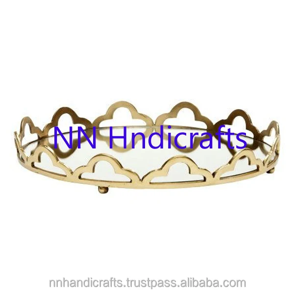 Новое поступление современный дизайн круглый античный полированный деревянный поднос из манго для дома отеля ресторана по оптовой цене