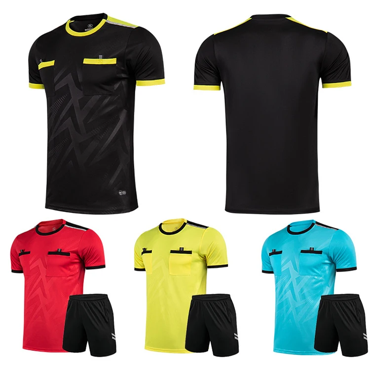 Custom Logo Custom Mens Football Referee Uniform Shirt Sets Soccer Referee Jersey Set
