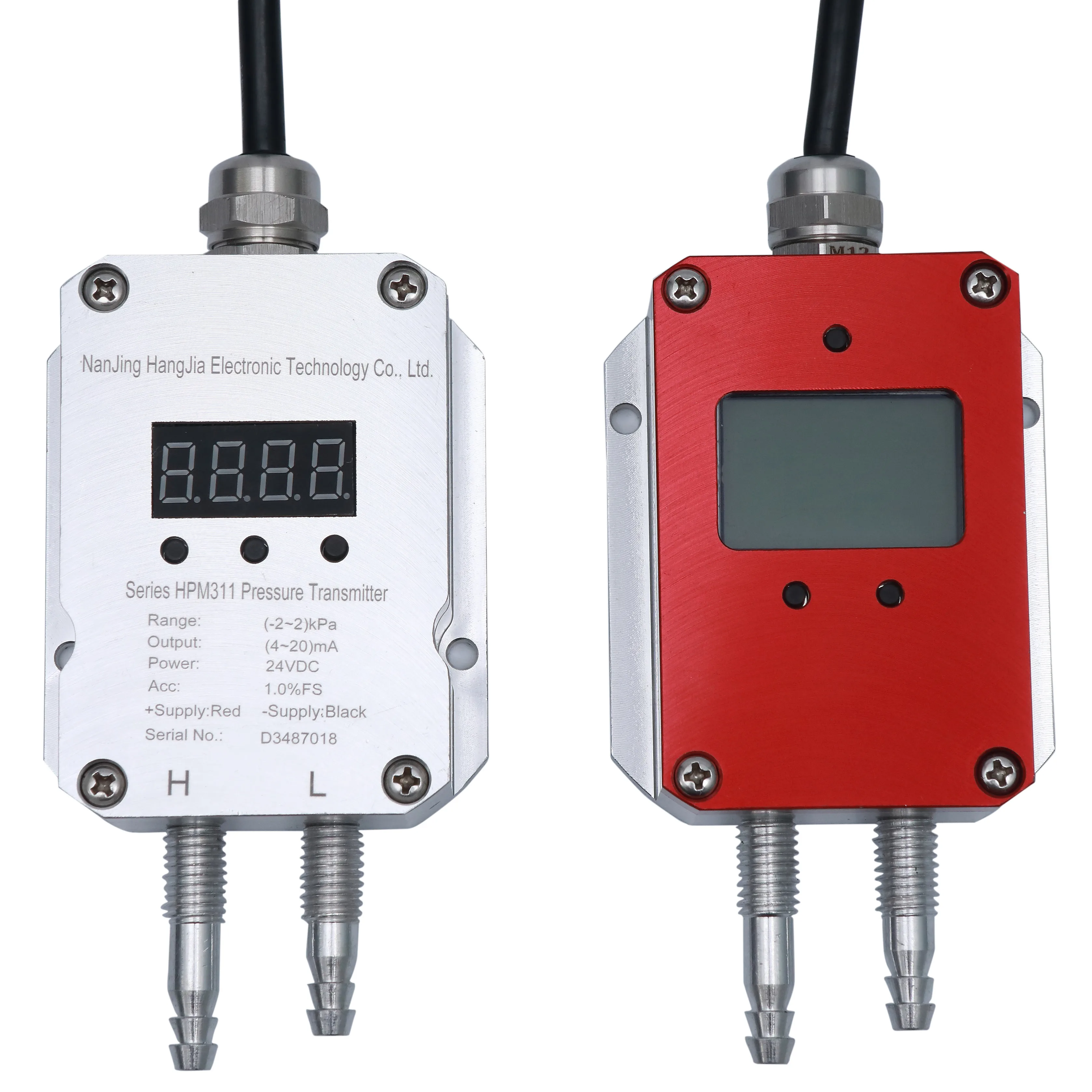 Hangjia HPM311 24VDC Air Differential Pressure Sensor with LED display for measuring boiler supply air