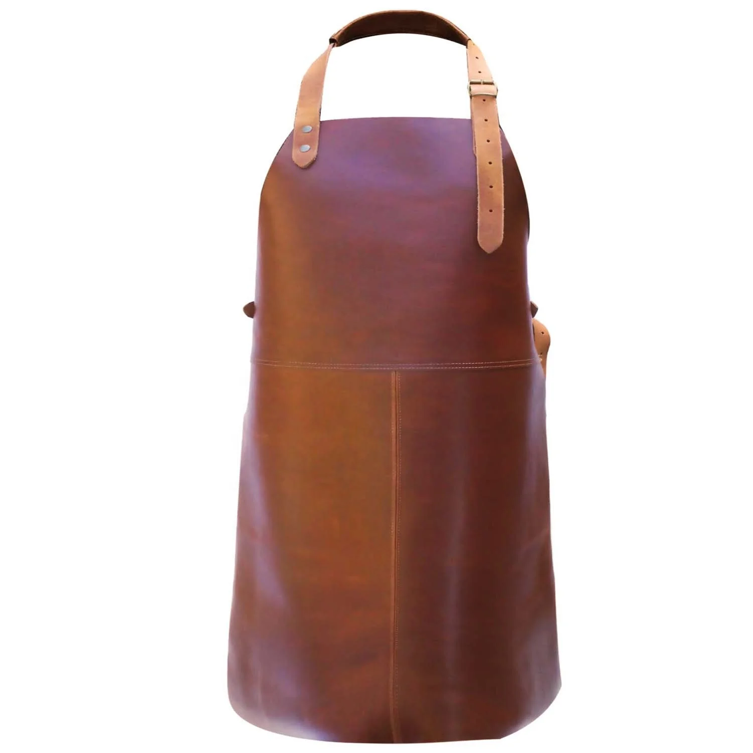 
Bbq Leather Aprons With 1.4mm Thickness Brown Bib Three Piece Stitched Plain Color Best Quality Kitchen Wear 