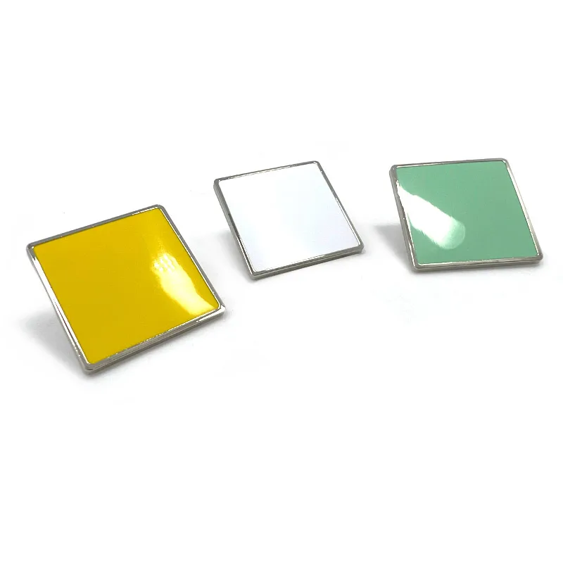 Custom uv printing gloss oil metal blank enamel square epoxy lapel pin