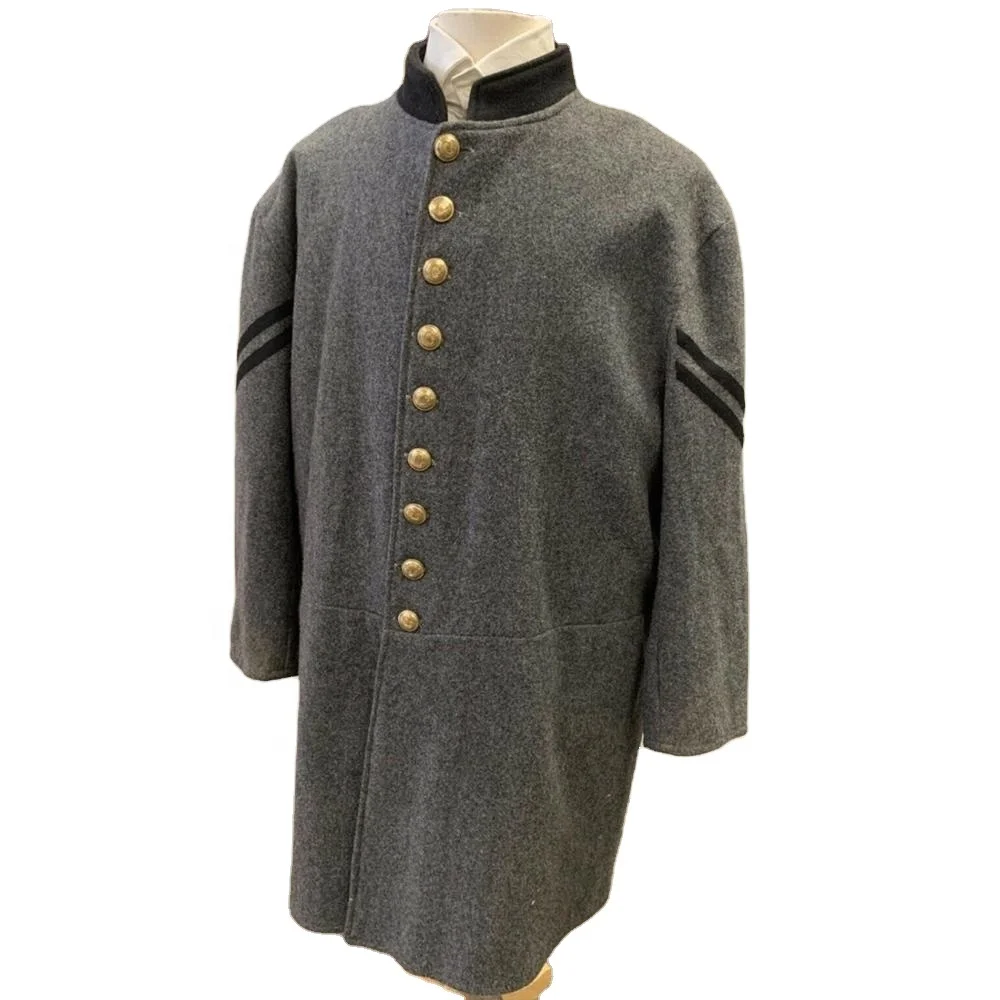 Reproduction Model Men CS Grey wool Frock Coat Civil War 19th century Jacket Uniform  Coat