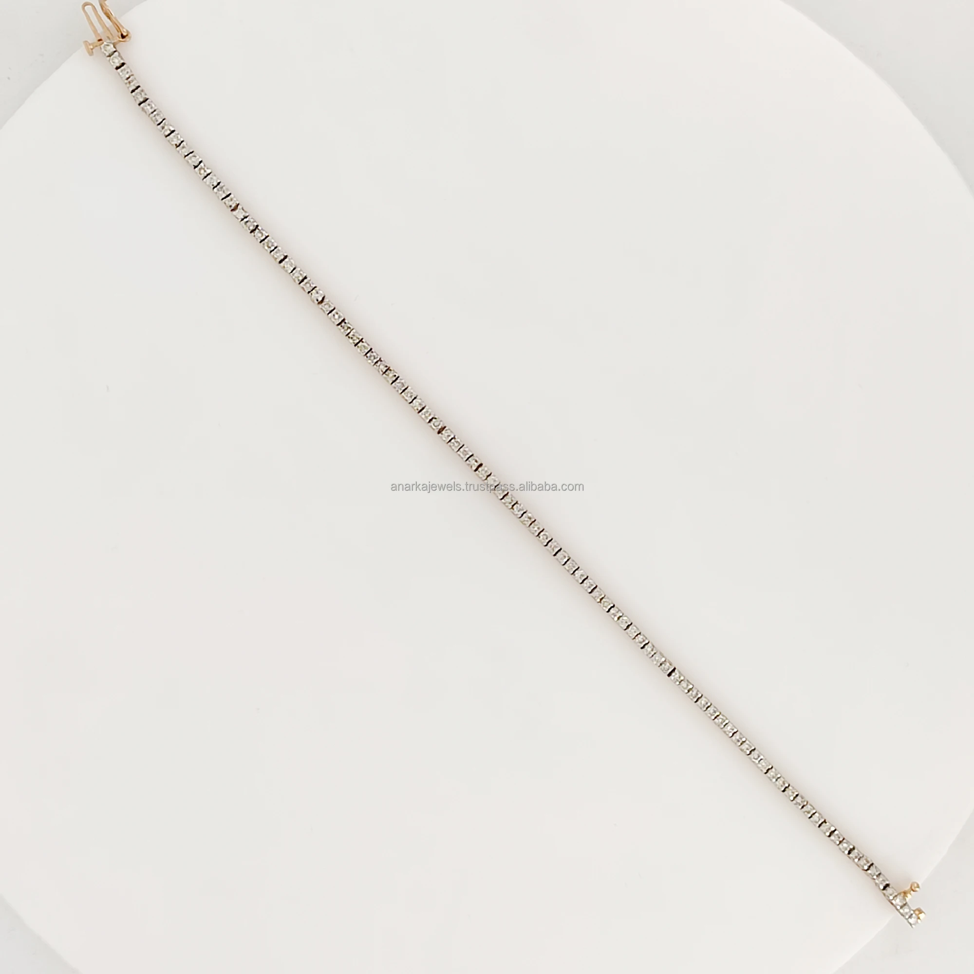 14K Rose Gold Fashion Diamond Tennis Bracelet Jewelry