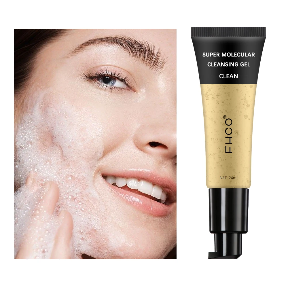 Custom Supramolecular Gold Facial Cleansing Gel Cosmetics Private Label Natural Deep Exfoliating Face Body Cleansing Scrub Gel