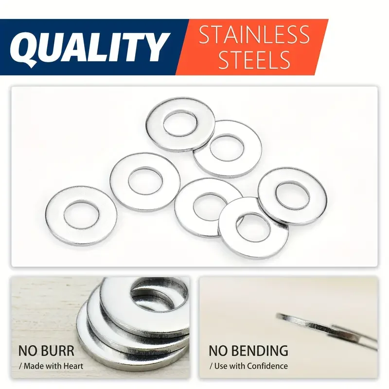 Stainless Steel Flat Washer Passivition Gasket GB97 DIN125 Plain Washer