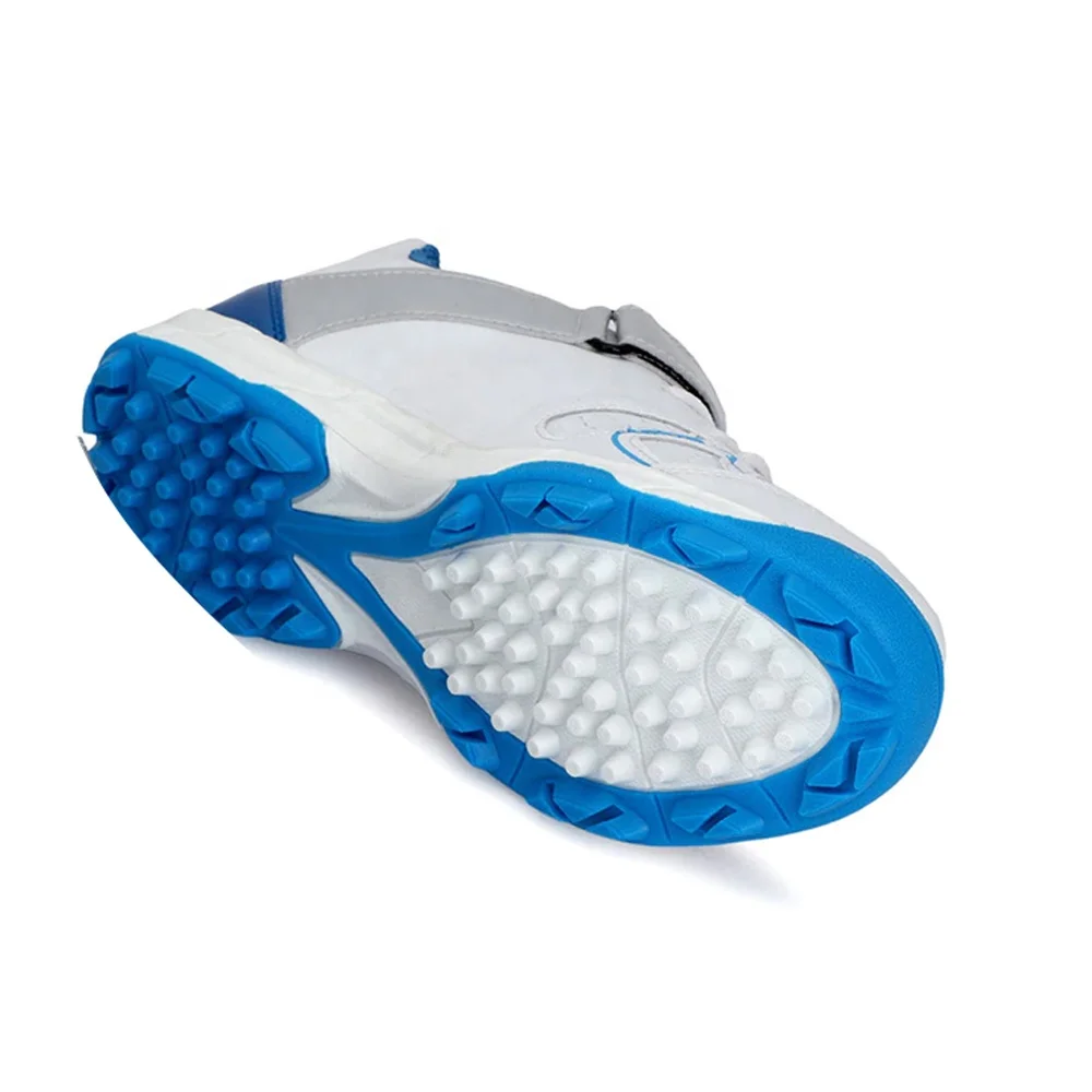 2022 New Design Wholesale Luxury Professional Leather Breathable Upper Rubber Spikes Soul Anti Slip Training Sport Cricket Shoes