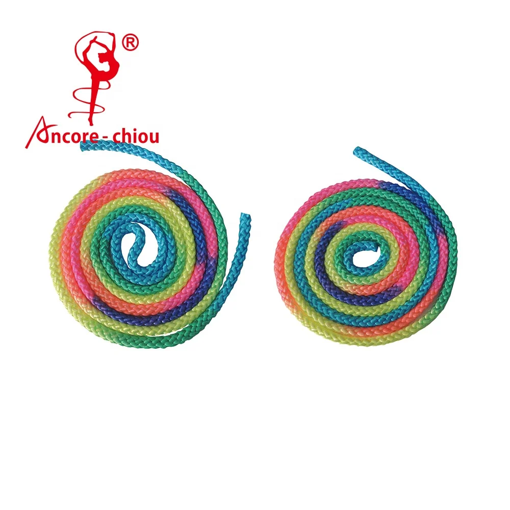 Factory wholesale Customizable Rhythmic Gymnastics Rope Rainbow Nylon