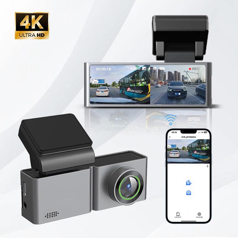 3.2 Inch 4K Two Channel Front and Back Support GPS WiFi  Video recorder For Cars video cameras Dash Cam Car Camera