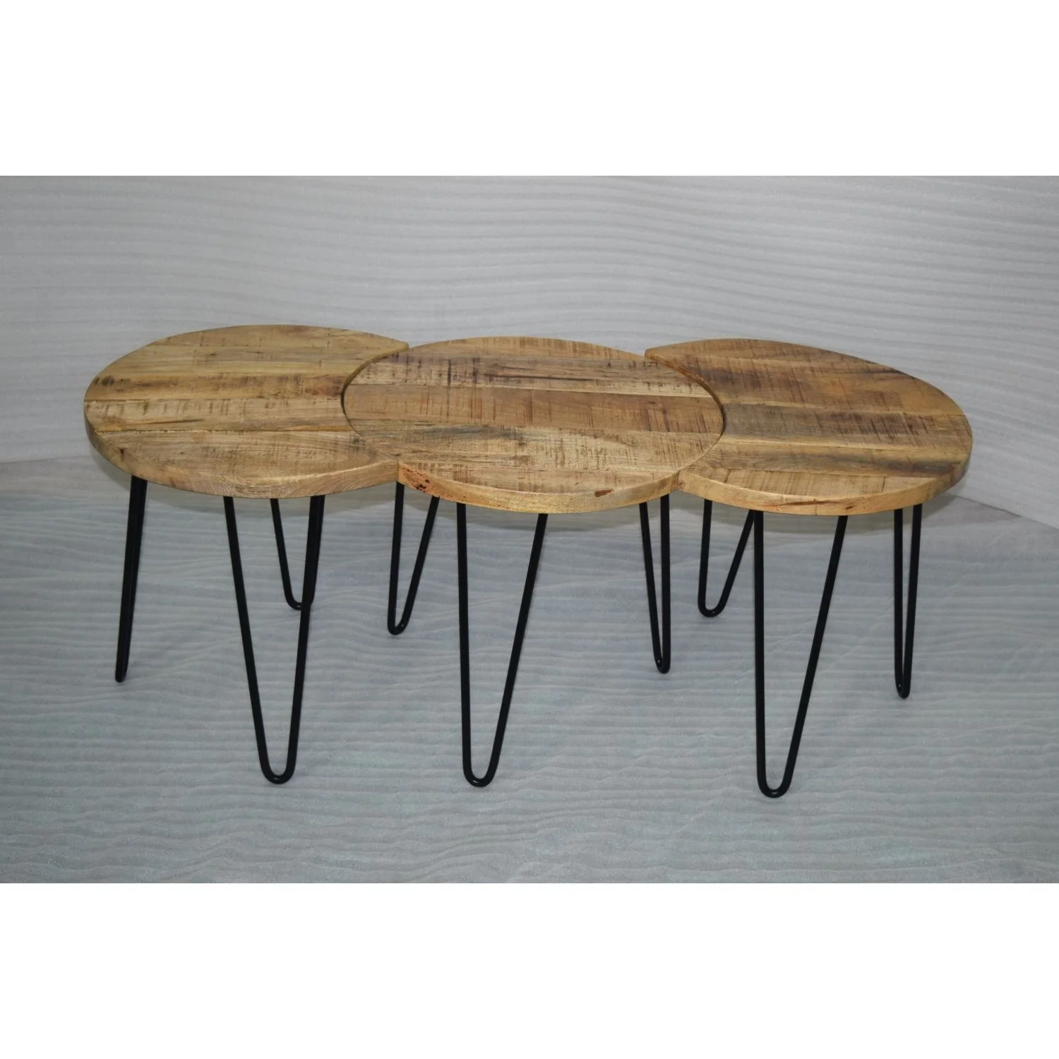 Reclaimed Old Railway Sleeper Wood Top Chrome Finish  Leg Glass Coffee Table Home Office Hotel Villa