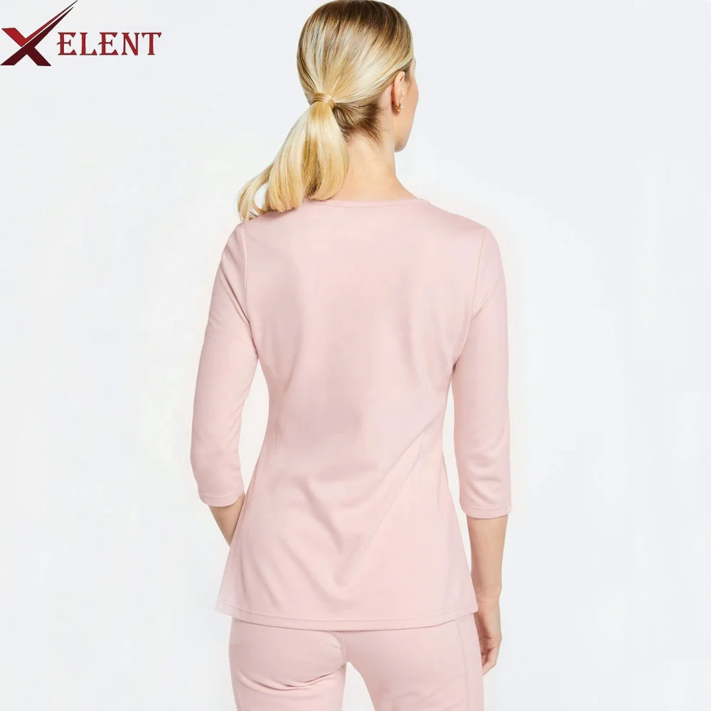 Dropshipping scrub- Polyester/Rayon/Spandex Fashionable Designs New Style Medical Hospital Nurse Uniform medical scrub suit