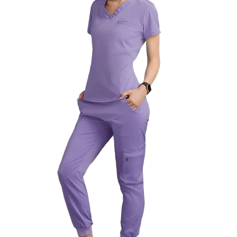 Lab Medical Nurse Uniform Sexy Ropa de Enfermera Tela Para Uniformes Hospital Scrubs Uniforms